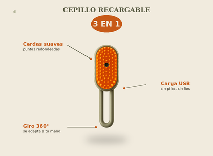 Cepillo para mascotas 3 en 1
