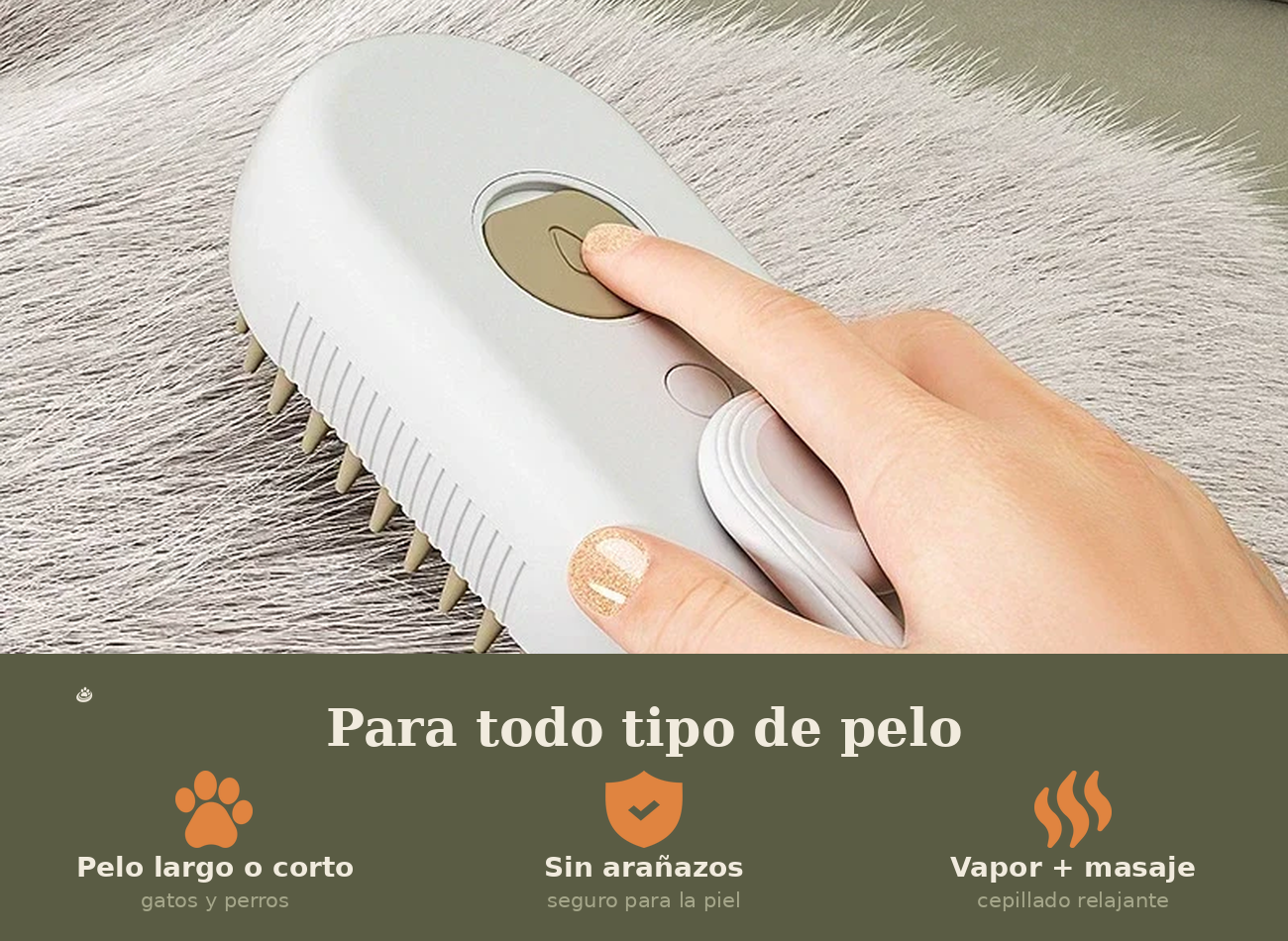 Cepillo para mascotas 3 en 1
